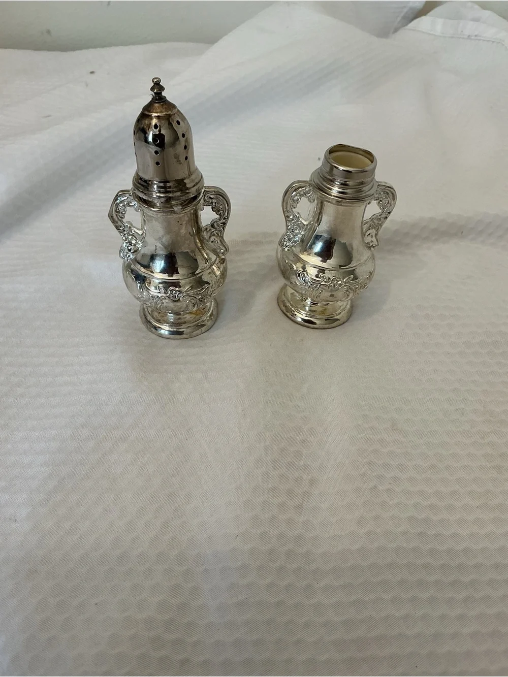 Vintage-Style Silver Tone Salt and Pepper Shakers - Elegant Serveware